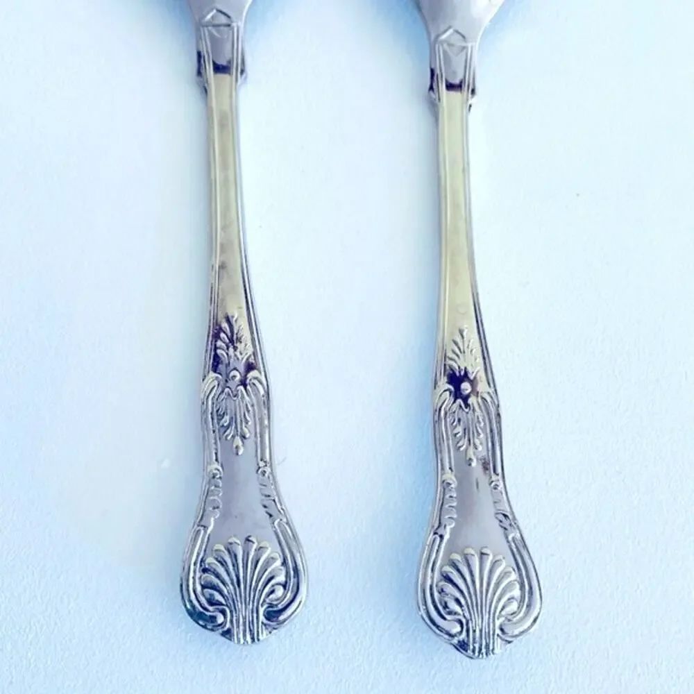 Vtg Silver Plated Fruit Salad Serving Fork Spoon FB Rogers Italy